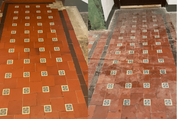 Terrakotta Fliesen Fussboden reinigen - die Steinreinigung vom Profi